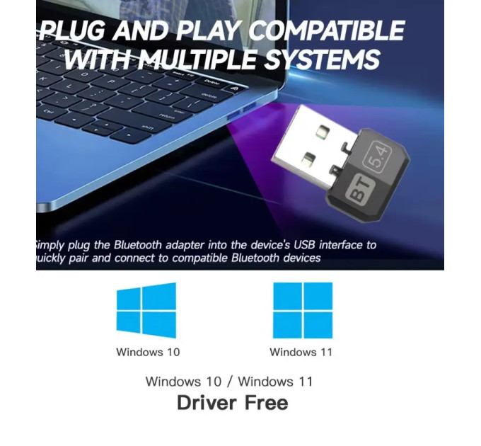 Bluetooth адаптер Dongle USB Bluetooth 5.4 Plug and play