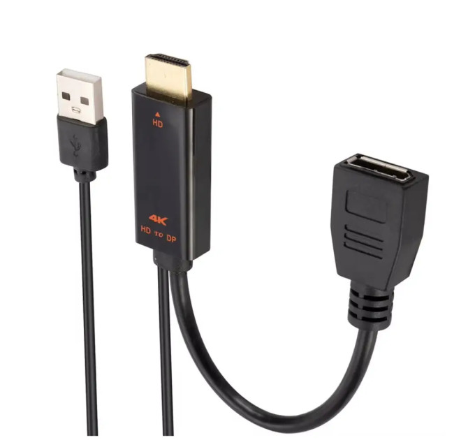 Адаптер перетворювач конвертер HDMI - DisplayPort з живленням USB. SmartGo