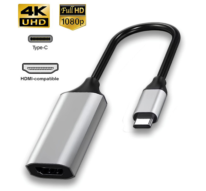 Адаптер перетворювач конвертер Type-C to HDMI 4К SmartGo Адаптер перетворювач конвертер Type-C to HDMI 4К SmartGo