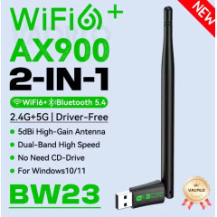 WIFI6 адаптер AX900 + Bluetooth 5.4 Plug and play Антенна WIFI6 адаптер AX900 + Bluetooth 5.4 Plug and play Антенна