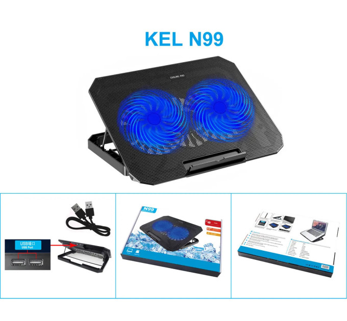 Підставка для ноутбука SmartG N99 Pro. 2xUSB до 17 дюймів, 2 вентилятори