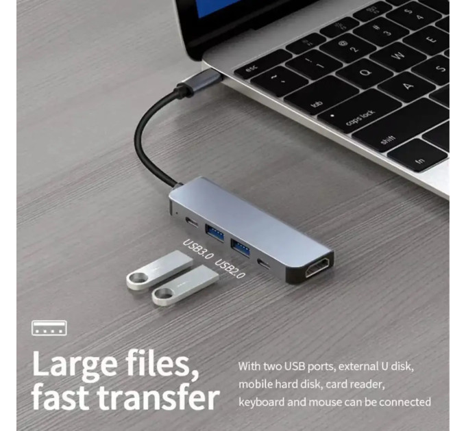 USB 3.0 хаб + конвертер HDMI 4K SmartGo HUC 5 у 1