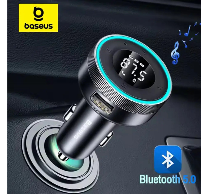 FM-трансмітер Baseus Enjoy Car Wireless MP3 Charger Black (CCLH-01) + зарядний пристрій FM-трансмітер Baseus Enjoy Car Wireless MP3 Charger Black (CCLH-01) + зарядний пристрій