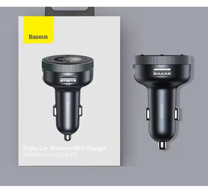 FM-трансмітер Baseus Enjoy Car Wireless MP3 Charger Black (CCLH-01) + зарядний пристрій