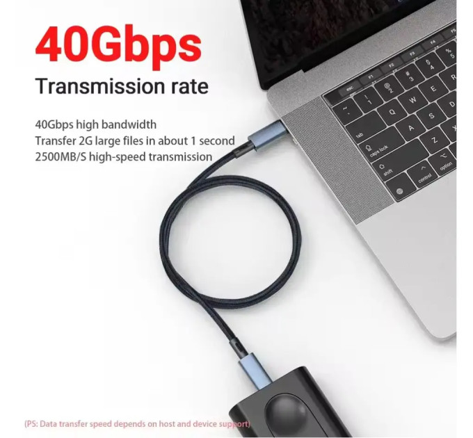 Кабель  Type-c - Type-c Usb 4.0 Type-C Gen2 40Gbps 8K @ 60Hz 1240W AV audio video 1.5м SmartGo Дата кабель