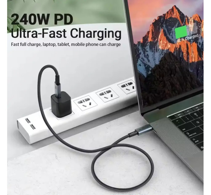 Кабель  Type-c - Type-c Usb 4.0 Type-C Gen2 40Gbps 8K @ 60Hz 1240W AV audio video 1.5м SmartGo Дата кабель