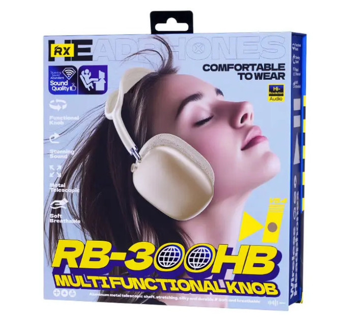 Bluetooth навушники Remax RB-300HB BT5.4 з мікрофоном Silver