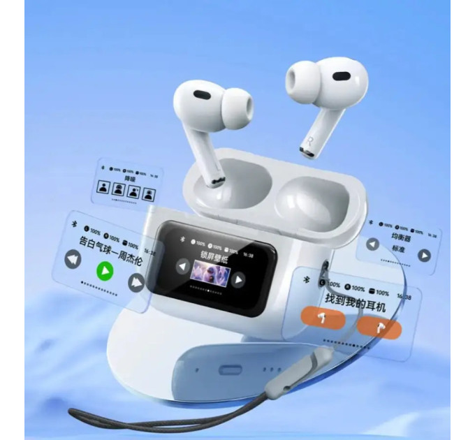 Bluetooth TWS навушники Remax W30N CozyPods з дисплеєм. Білі