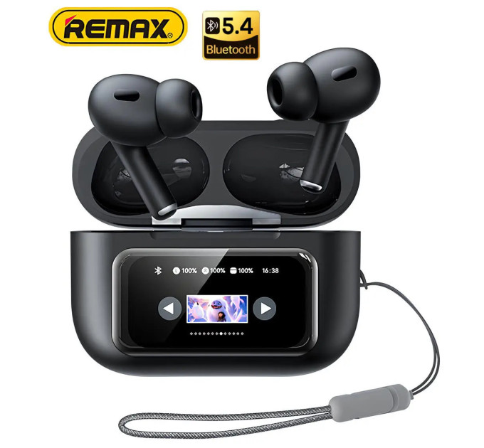Bluetooth TWS навушники Remax W30N CozyPods з дисплеєм. Чорні Bluetooth TWS навушники Remax W30N CozyPods з дисплеєм. Чорні