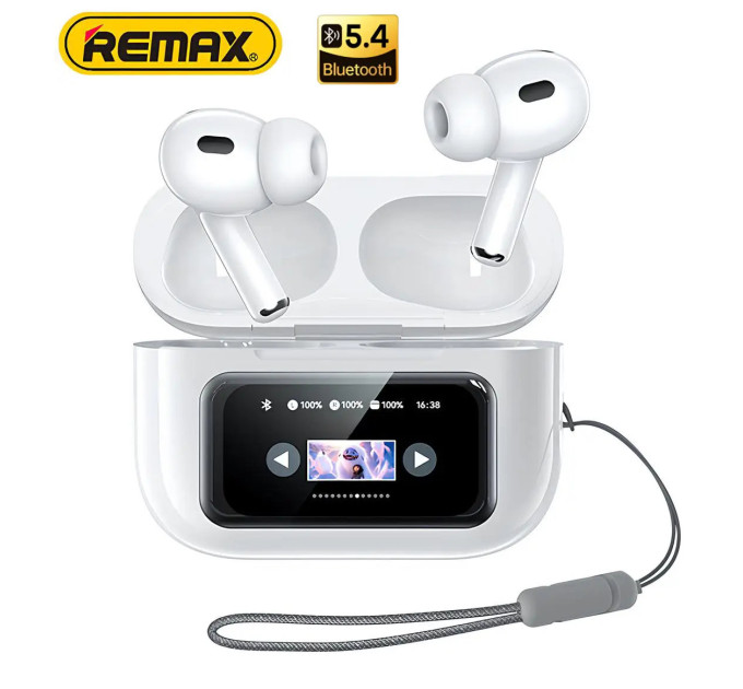 Bluetooth TWS навушники Remax W30N CozyPods з дисплеєм. Білі Bluetooth TWS навушники Remax W30N CozyPods з дисплеєм. Білі