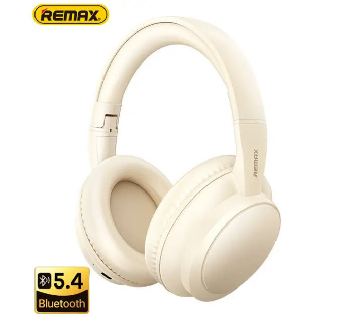 Bluetooth навушники Remax RB-100HB BT5.4 з мікрофоном Бежеві Bluetooth навушники Remax RB-100HB BT5.4 з мікрофоном Бежеві