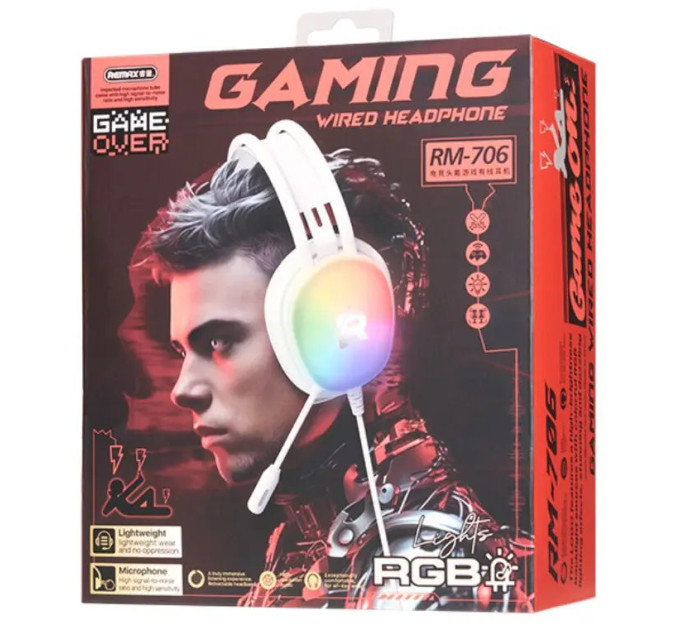 Навушники ігрові Remax RM-706 Gaming  гарнитура  з мікрофоном USB + 3.5mm mini Jack