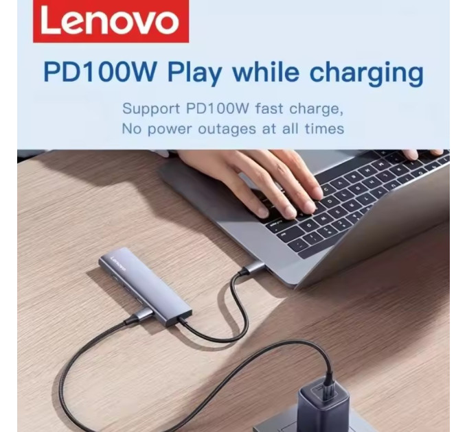 Адаптер перетворювач конвертер Type-C - HDMI 4K + USB Lenovo S705