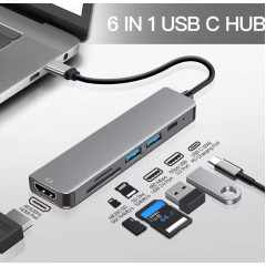 USB 3.0 хаб + кардрідер + конвертер HDMI 4K SmartGo 6 у 1 USB 3.0 хаб + кардрідер + конвертер HDMI 4K SmartGo 6 у 1