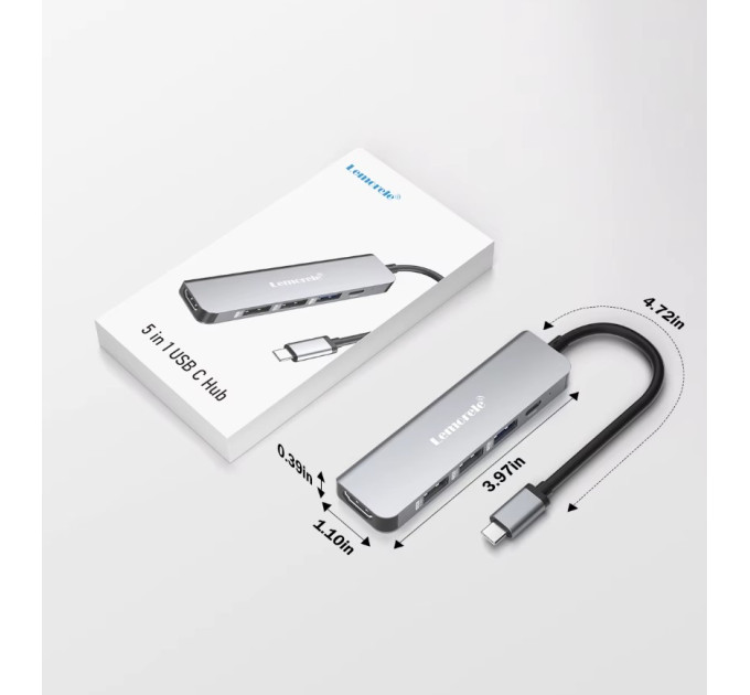 USB 3.0 хаб конвертер HDMI 4K Lemorele 5 в 1