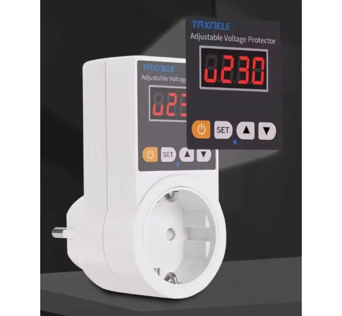 Захисне реле напруги в розетку Taxnele 3000W 140-300V 16A