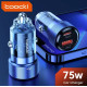 Автомобильное зарядное устройство 75W Toocki PD+QC 1C+1A Fast Car Charger