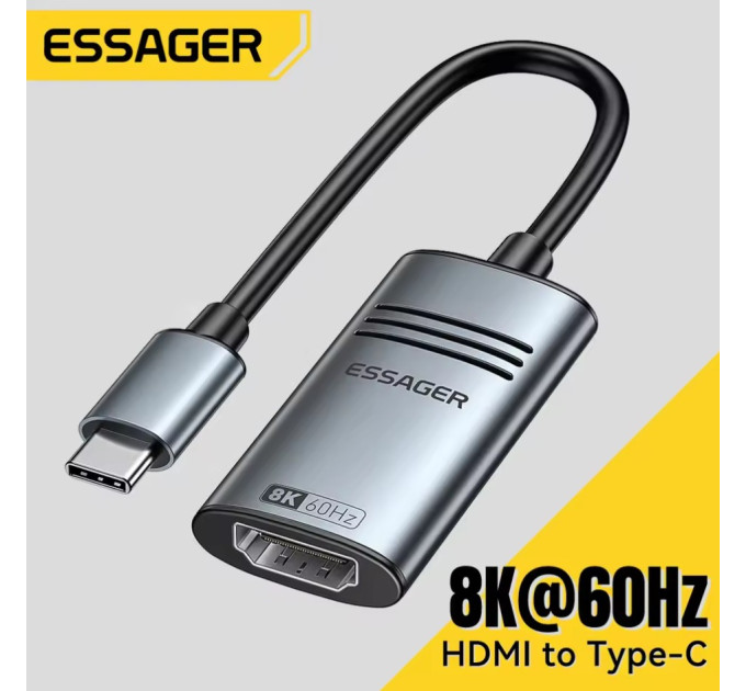 Адаптер перетворювач конвертер Type-C - HDMI 8K 60Hz Essager ES-OTG23 Адаптер перетворювач конвертер Type-C - HDMI 8K 60Hz Essager ES-OTG23