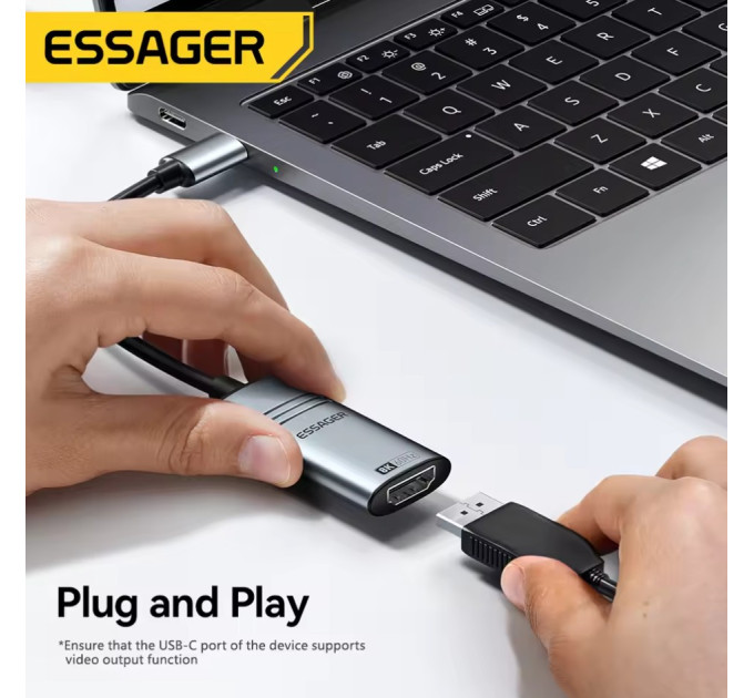 Адаптер перетворювач конвертер Type-C - HDMI 8K 60Hz Essager ES-OTG23