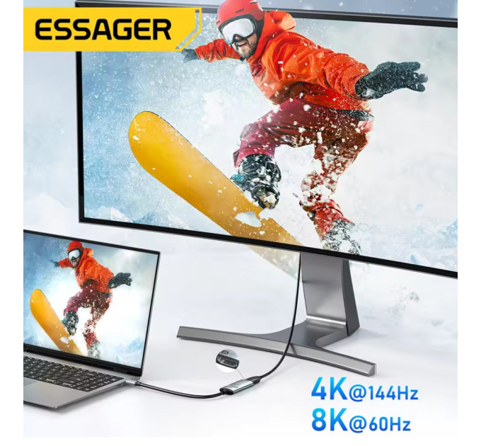 Адаптер перетворювач конвертер Type-C - HDMI 8K 60Hz Essager ES-OTG23