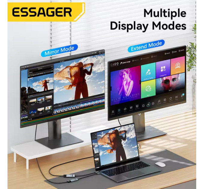 Адаптер перетворювач конвертер Type-C - HDMI 8K 60Hz Essager ES-OTG23