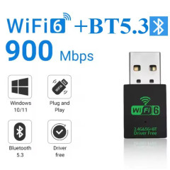 WIFI6 адаптер AX900 + Bluetooth 5.3 Plug and play WIFI6 адаптер AX900 + Bluetooth 5.3 Plug and play
