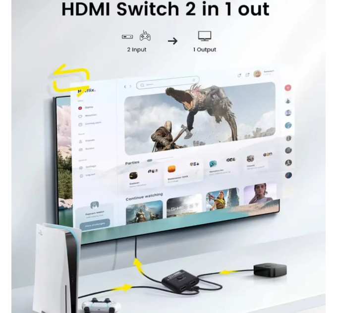 HDMI Switcher Splitter - Двонаправлений перемикач свитч HDMI плітер