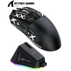 Мышь беспроводная игровая ATTACK SHARK X11 черная. Радио 2.4Ghz + Bluetooth 5.2 + Док-станция Мышь беспроводная игровая ATTACK SHARK X11 черная. Радио 2.4Ghz + Bluetooth 5.2 + Док-станция