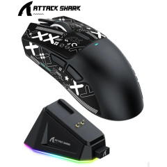 Миша бездротова ігрова ATTACK SHARK X11 чорна. Радіо 2.4Ghz + Bluetooth 5.2 + Док-станція Миша бездротова ігрова ATTACK SHARK X11 чорна. Радіо 2.4Ghz + Bluetooth 5.2 + Док-станція