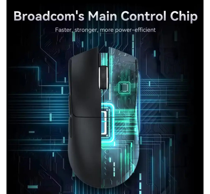 Миша бездротова ігрова ATTACK SHARK X11 чорна. Радіо 2.4Ghz + Bluetooth 5.2 + Док-станція