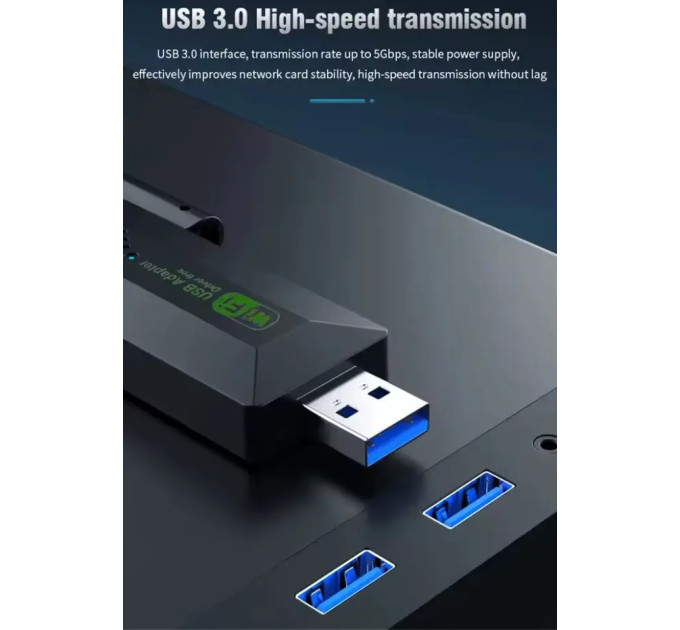 Wi-Fi адаптер AC1200 WiFi5 USB 3.0 5Ггц+2.4Ггц 4 антени
