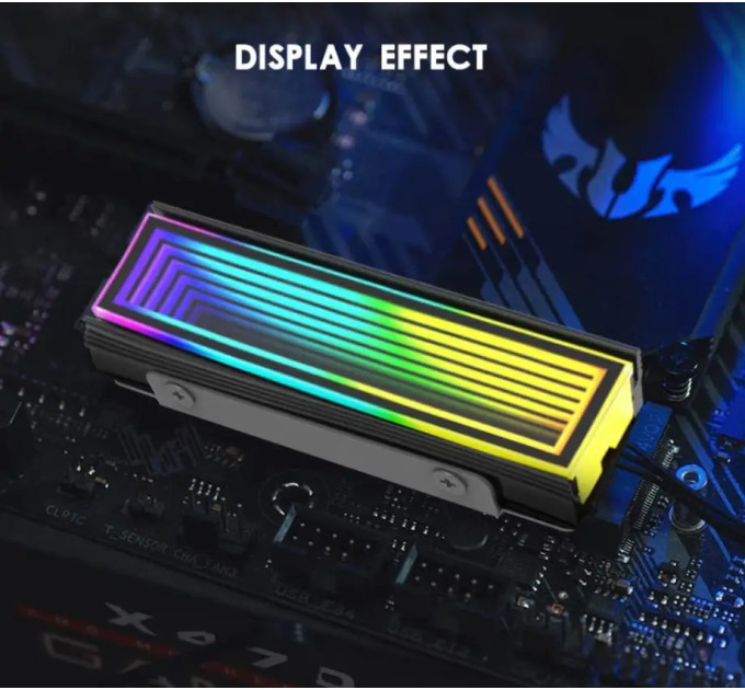 Радіатор охолодження RGB SSD M.2 2280 + термопрокладки Coolcirc ARGB Sync