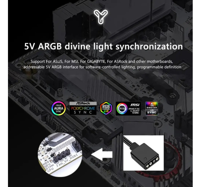 Радіатор охолодження RGB SSD M.2 2280 + термопрокладки Coolcirc ARGB Sync