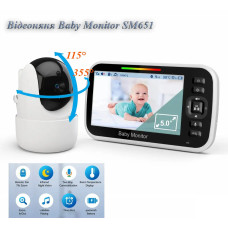Відеоняня Baby Monitor SM651 з монітором 5'' двостороннім зв'язком та нічним баченням