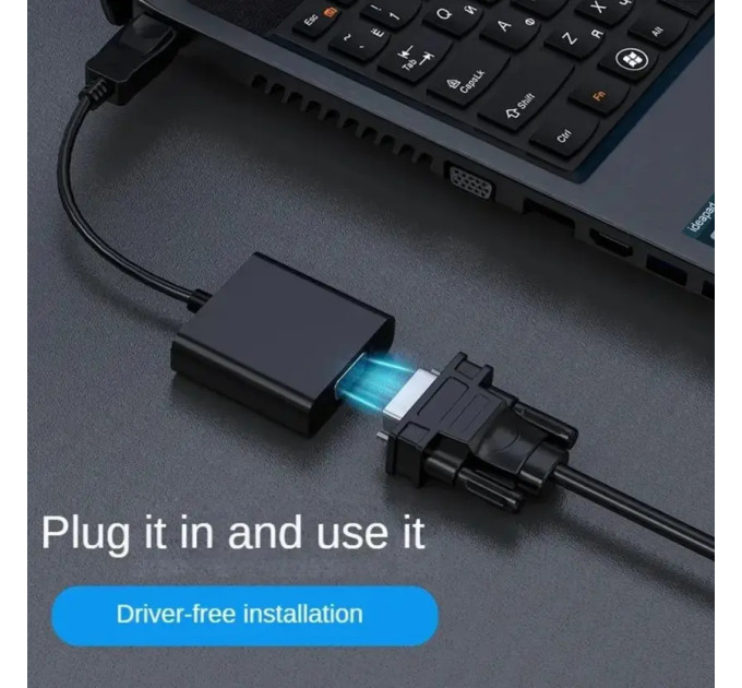 Адаптер перехідник DisplayPort - VGA 1080 P (DP to VGA)