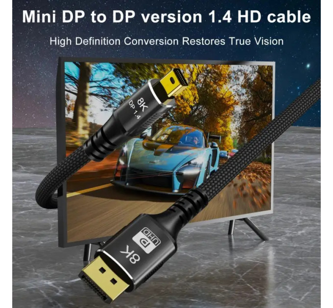 Кабель Mini DisplayPort - DisplayPort  V1.4 8K 1м SmartGo