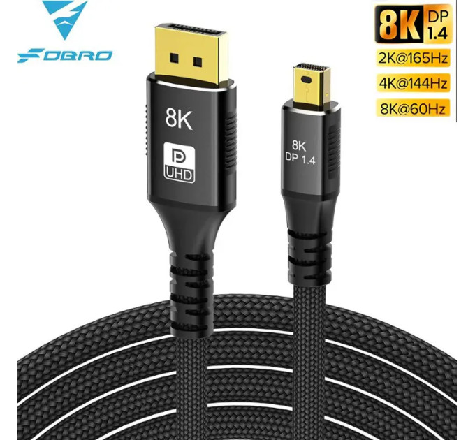 Кабель Mini DisplayPort - DisplayPort V1.4 8K 1м SmartGo Кабель Mini DisplayPort - DisplayPort V1.4 8K 1м SmartGo
