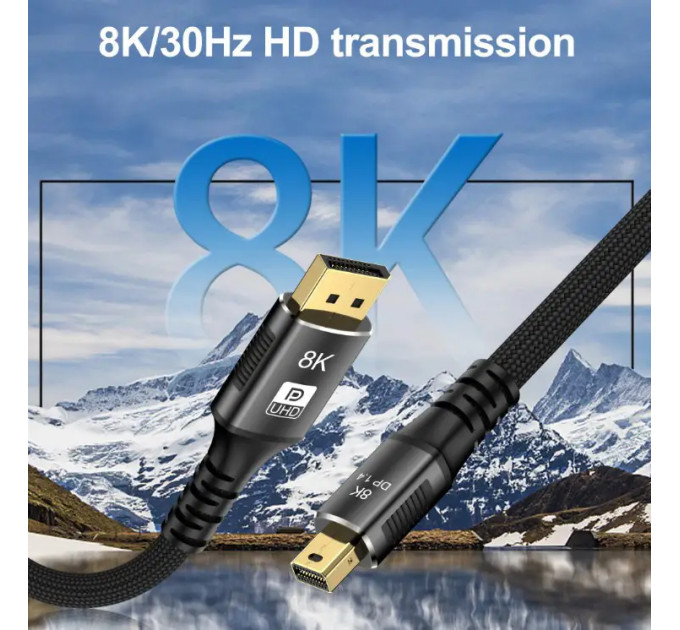 Кабель Mini DisplayPort - DisplayPort  V1.4 8K 1м SmartGo