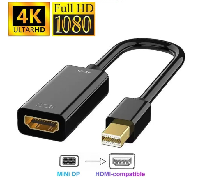 Адаптер конвертер перехідник mini DisplayPort - HDMI (miniDP - HDMI) SmartGo кабель Адаптер конвертер перехідник mini DisplayPort - HDMI (miniDP - HDMI) SmartGo кабель