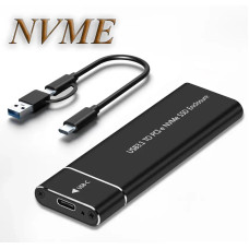 Зовнішня кишеня Type-C 3.1 m.2 NVME PCIe SSD USB3.0+Type-c 3.1 M-Key Чорний 10Mbps Зовнішня кишеня Type-C 3.1 m.2 NVME PCIe SSD USB3.0+Type-c 3.1 M-Key Чорний 10Mbps