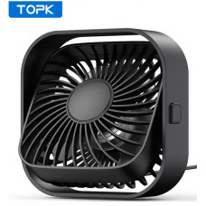 USB вентилятор портативный TOPK чёрный, 3 скорости. USB вентилятор портативный TOPK чёрный, 3 скорости.