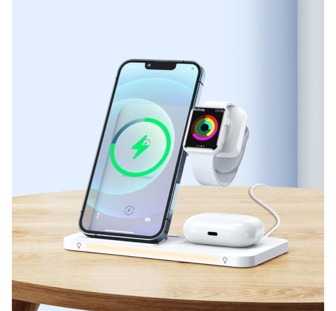 Бездротовий зарядний пристрій 22W REMAX Minxl Series 3-in-1 Foldable Wireless Charger RP-W60 Білий