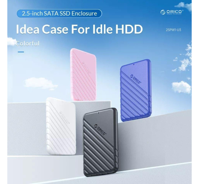 Зовнішня кишеня USB 3.0 SATA HDD/SSD 2,5““ Orico 25PW1-U3. Чорний