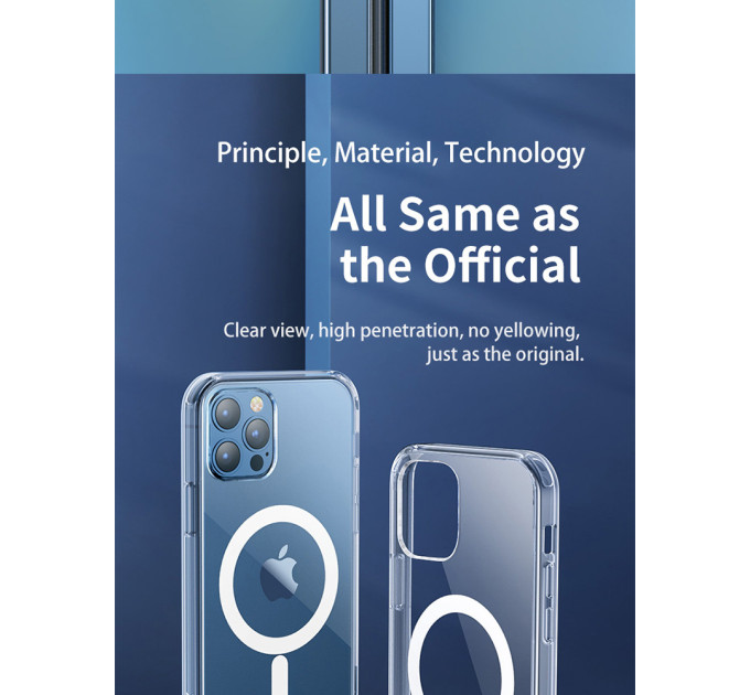 Прозорий чохол iPhone 14 Pro Max MagSafe Remax Crys Series Magsafe Magnetic Phone Case RM-1690