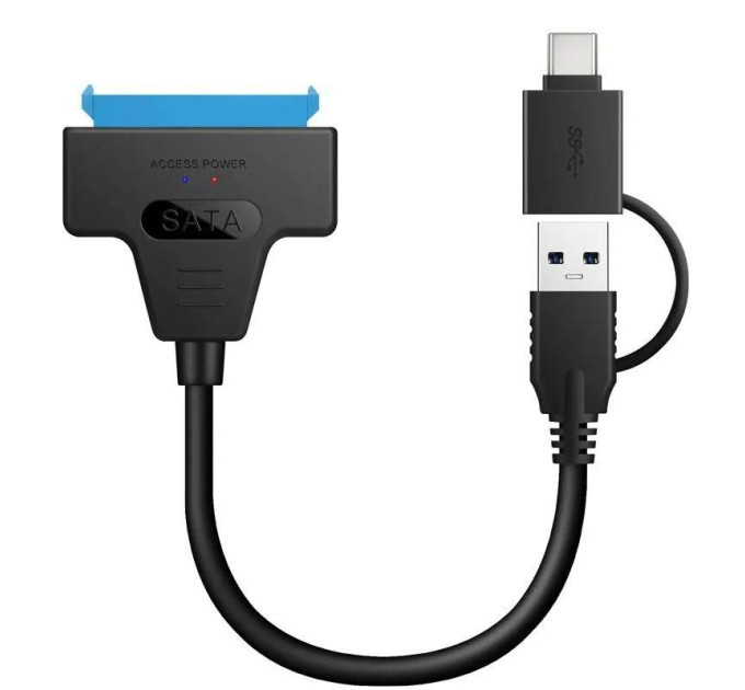 Перехідник SATA - Type-C + USB 3.0  до SSD-HDD Диску  2.5““ 20см SmartGo