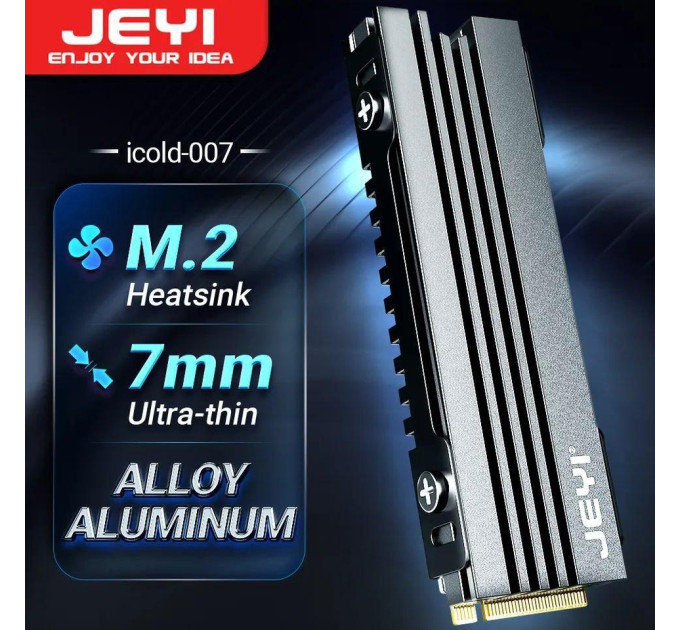Радіатор охолодження SSD M.2  2280 + термопрокладки Jeyi Warship PRO сумісність із PS5