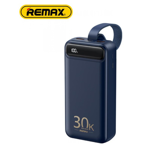 Powerbank 30000mAh 22.5W  Remax RPP-522  QC3.0 PD Швидка зарядка. Ліхтар. Синій
