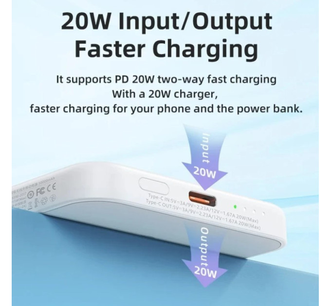 Powerbank 10000mAh REMAX RPP-65 Usion Series  PD 20W Magnetic  Wireless Fast Charging Magsafe