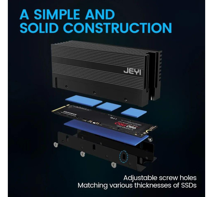 Радіатор охолодження SSD M.2  2280 + термопрокладки Jeyi iGlacier