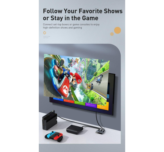 Matrix HDMI Switcher Baseus (CAHUB-BC0G) - перемикач HDMI свитч